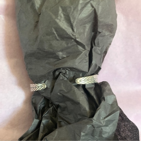 COPY - Elizabeth and James Textured Feather Stud Cuff bracelet sterling silver - Picture 9 of 11